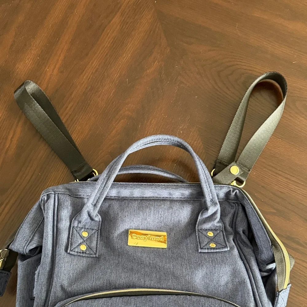 Cosyland Diaper Bag Backpack Blue Baby Bag Changing Pad Multi Pocket Travel